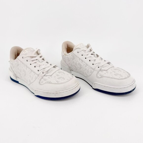 Christian Dior One Low Top Oblique Sneakers Size 36.5 US 6.5 White Leather Logo - Picture 1 of 14